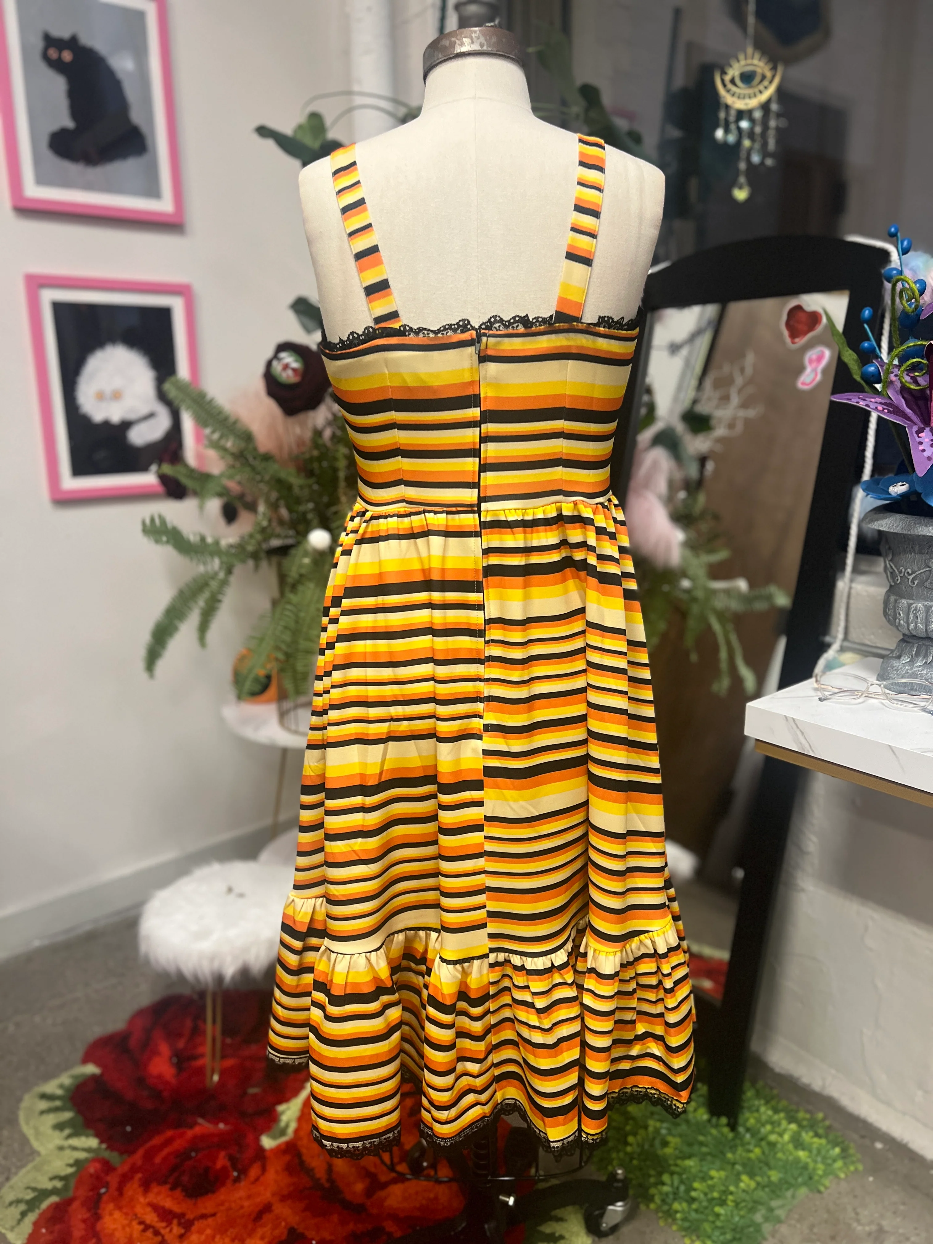 Heidi Swing Dress in Candy Corn Stripe - Image 4