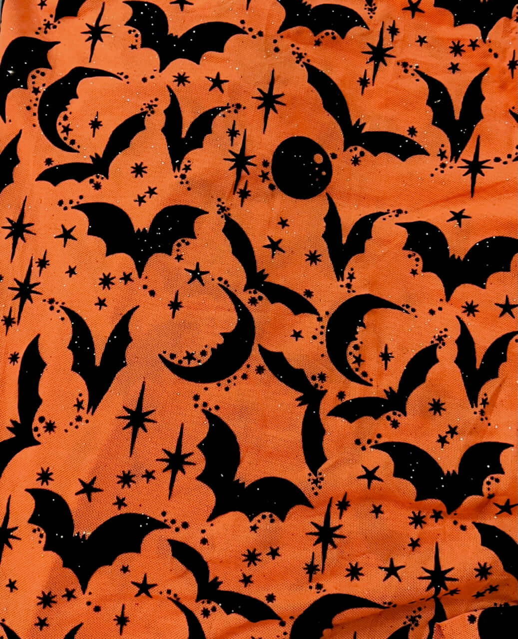 Lily Slip Dress in Orange Queen of Halloween Flocked Sparkle Mesh - Image 2